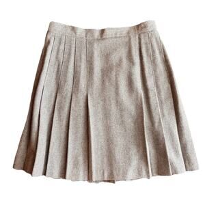Vintage the villager wool pleated mini skirt 12P Gray Academia Preppy